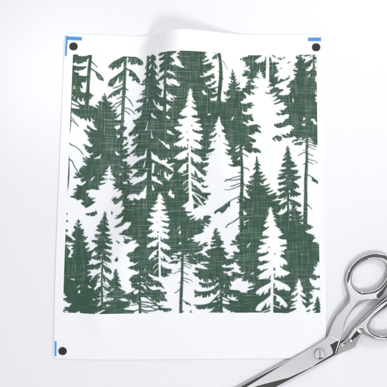 Forest Woodland Woods Rustic Camping Trees Pine Evergreen Custom Printed Fabric by Spoonflower Various Fabrics by the Yard or Fat Quarter